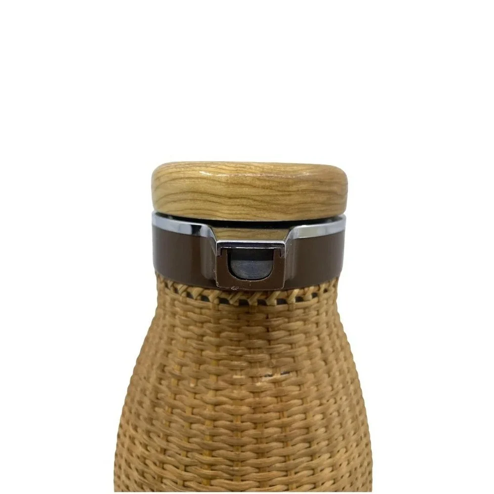 1960s Vintage Corning Ware Wicker Rattan Carafe / Coffee Dispenser
